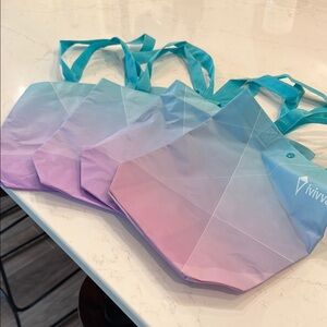 Set of 4 Ivivva Blue, Pink and Purple Gradient Tote Bags